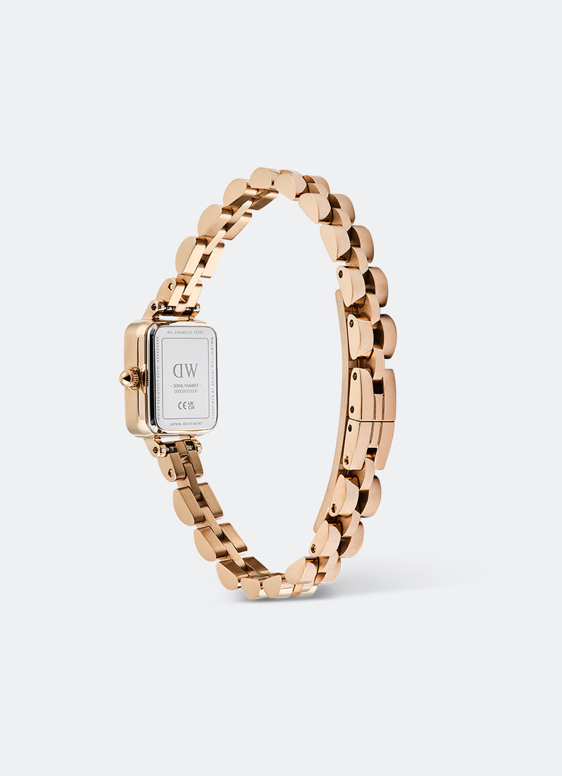 Jam Tangan Daniel Wellington Quadro Mini Amber Arch 3-Link Amber Sunray Rose Gold (15.4x18.2) DW00100849
