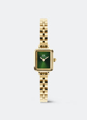 Jam Tangan Daniel Wellington Quadro Mini Arch 3-Link Emerald Sunray Gold (15.4x18.2) DW00100852