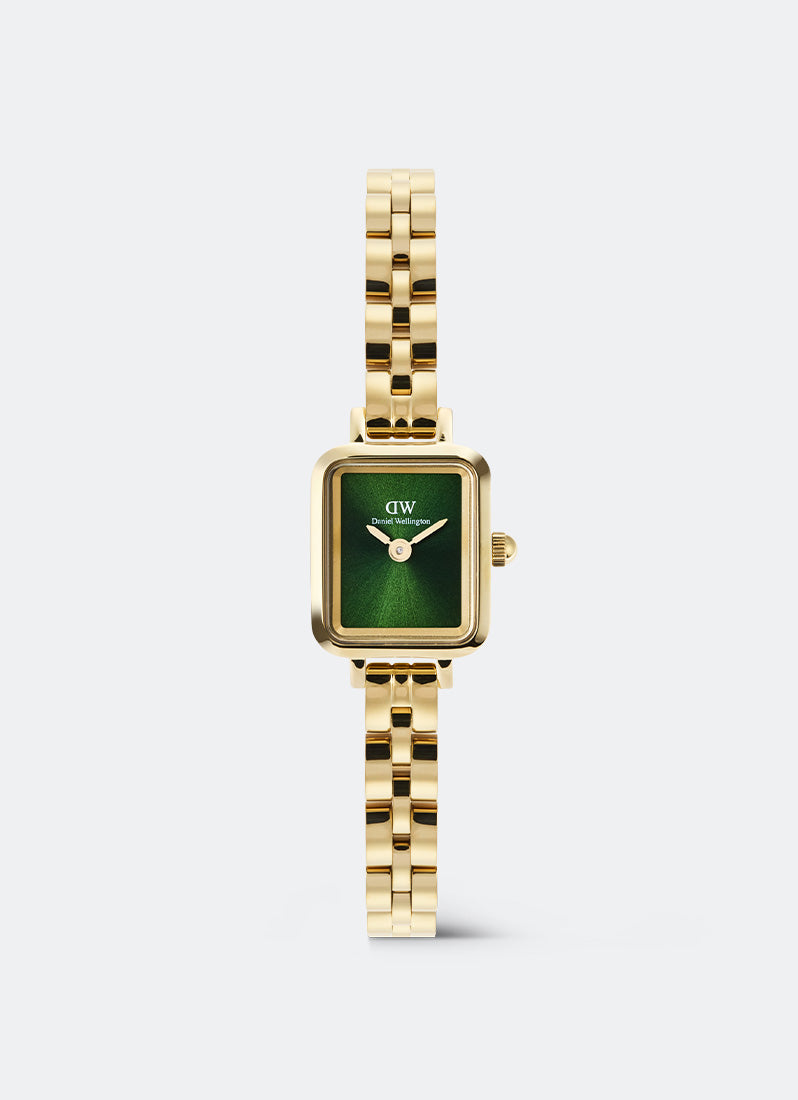 Jam Tangan Daniel Wellington Quadro Mini Arch 3-Link Emerald Sunray Gold (15.4x18.2) DW00100852