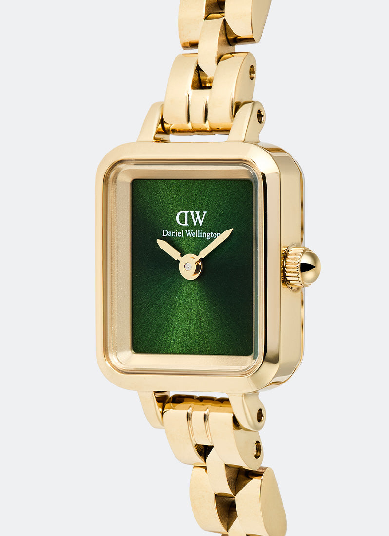 Jam Tangan Daniel Wellington Quadro Mini Arch 3-Link Emerald Sunray Gold (15.4x18.2) DW00100852
