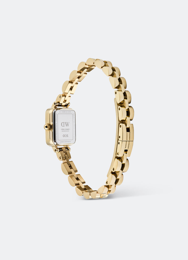 Jam Tangan Daniel Wellington Quadro Mini Arch 3-Link Emerald Sunray Gold (15.4x18.2) DW00100852