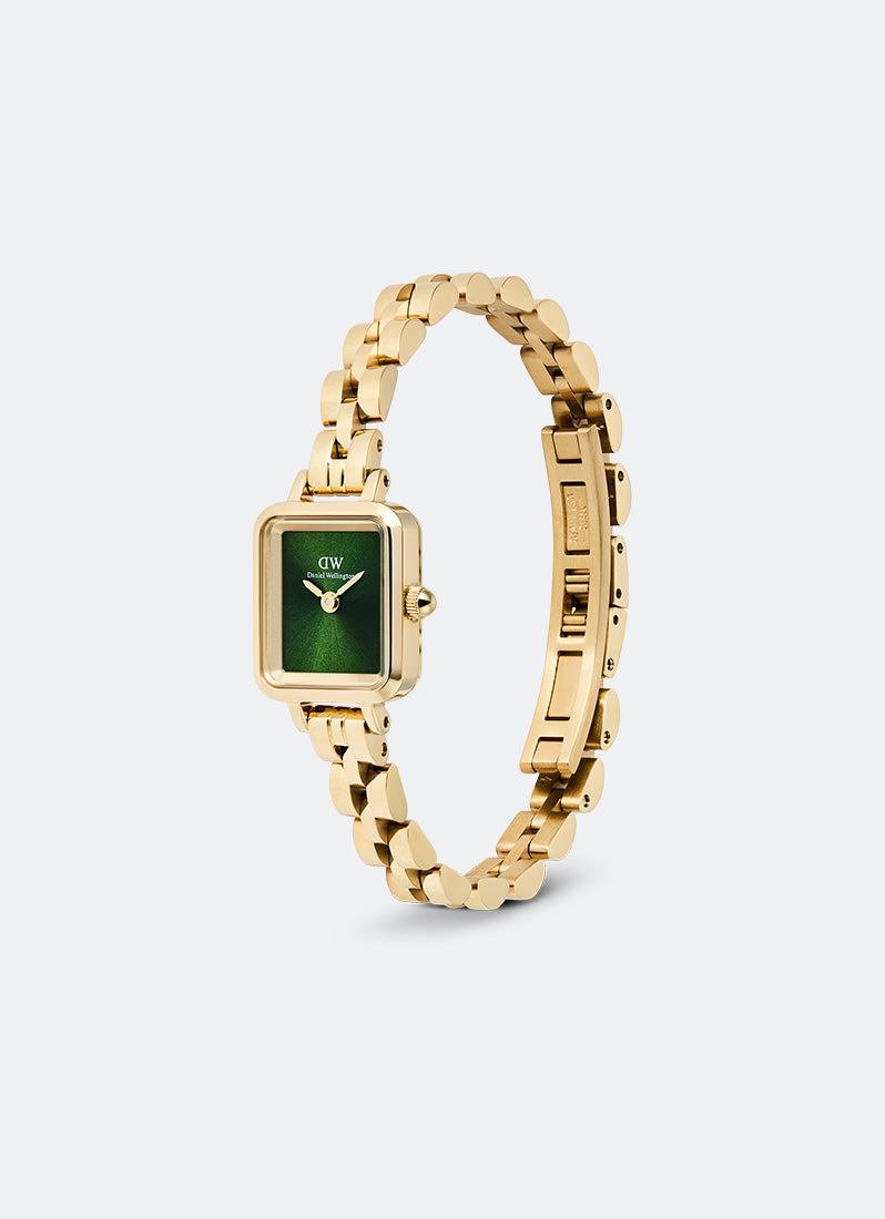Jam Tangan Daniel Wellington Quadro Mini Arch 3-Link Emerald Sunray Gold (15.4x18.2) DW00100852