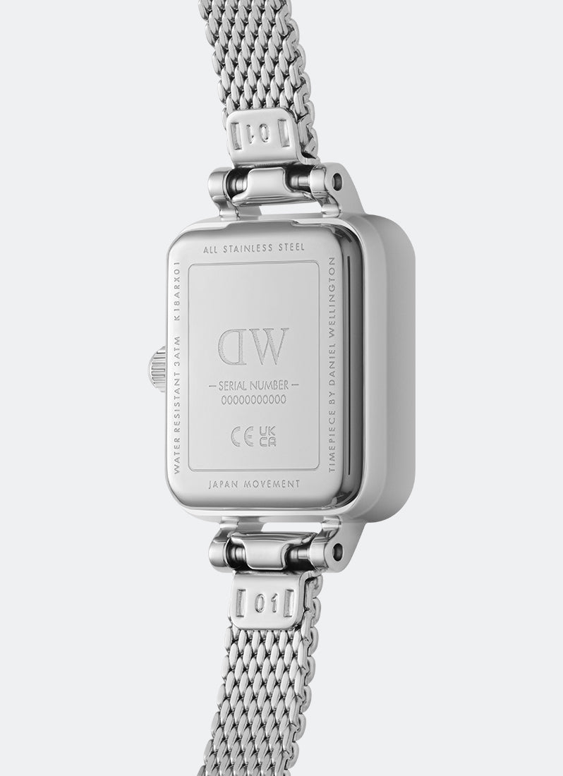 Jam Tangan Daniel Wellington Quadro Mini Bezel Lumine 15x18 Sterling S White DW00100732