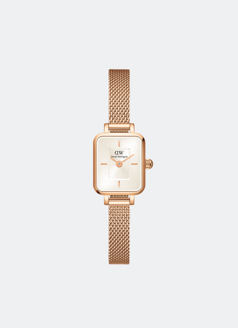 Jam Tangan Daniel Wellington Quadro Mini Melrose Rose Gold Champagne DW00100651