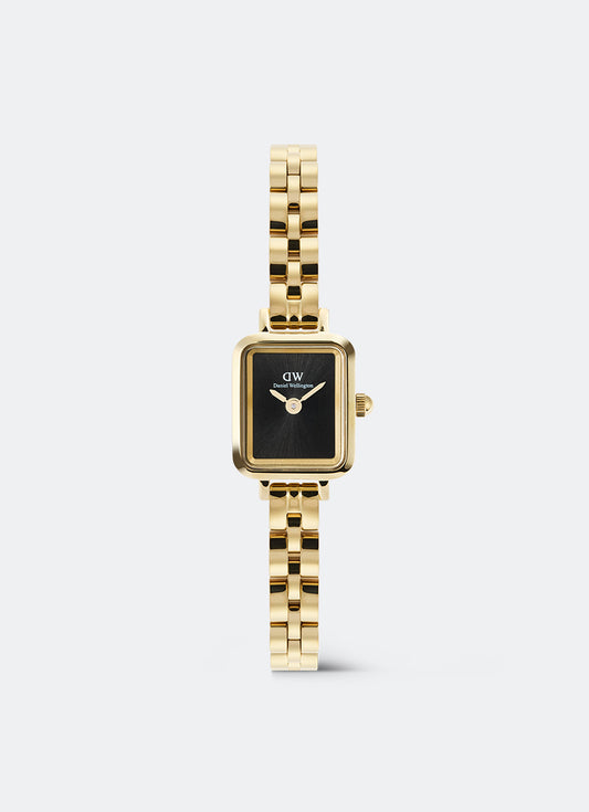 Jam Tangan Daniel Wellington Quadro Mini Onyx Arch 3-Link Onyx Sunray Gold (15.4x18.2) DW00100851