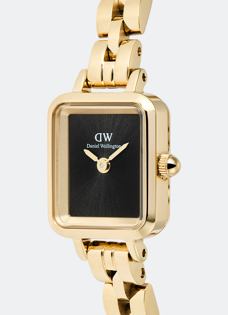 Jam Tangan Daniel Wellington Quadro Mini Onyx Arch 3-Link Onyx Sunray Gold (15.4x18.2) DW00100851
