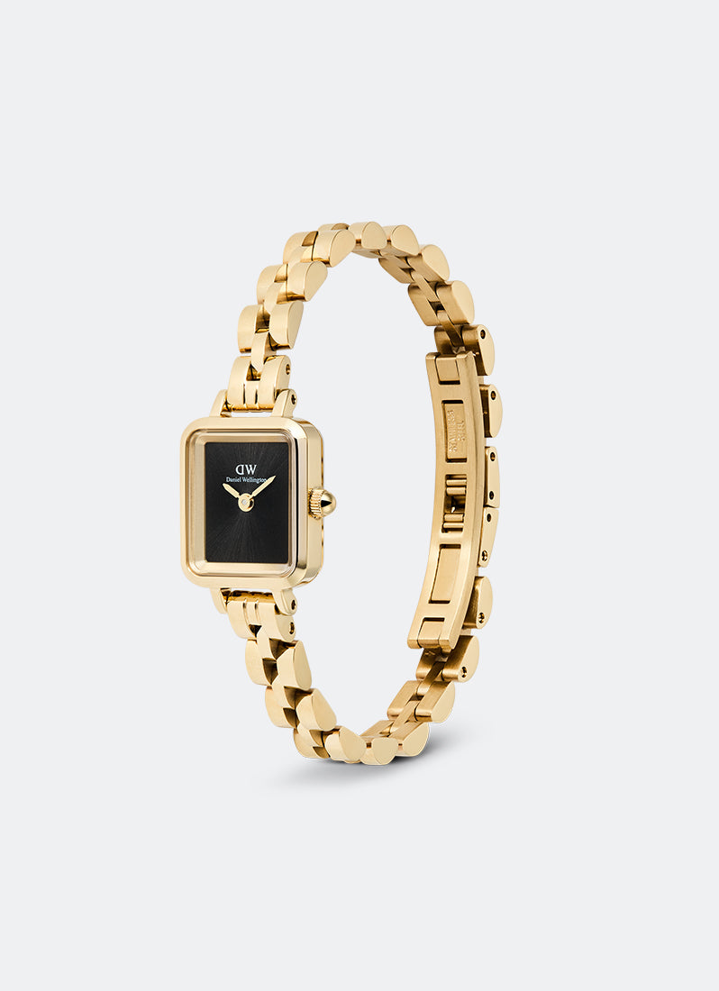 Jam Tangan Daniel Wellington Quadro Mini Onyx Arch 3-Link Onyx Sunray Gold (15.4x18.2) DW00100851