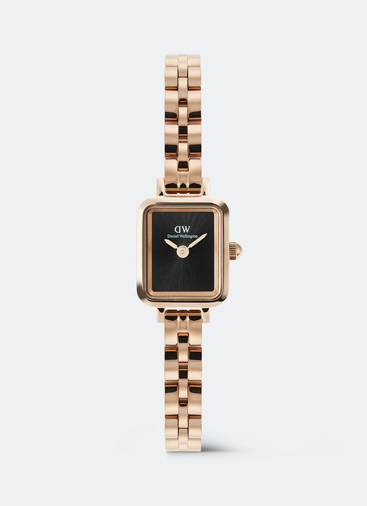 Jam Tangan Daniel Wellington Quadro Mini Onyx Arch 3-Link Sunray Rose Gold (15.4x18.2) DW00100848