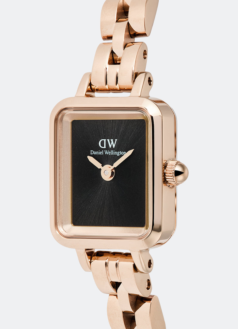 Jam Tangan Daniel Wellington Quadro Mini Onyx Arch 3-Link Sunray Rose Gold (15.4x18.2) DW00100848