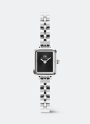 Jam Tangan Daniel Wellington Quadro Mini Onyx Arch 3-Link Sunray Silver (15.4x18.2) DW00100845