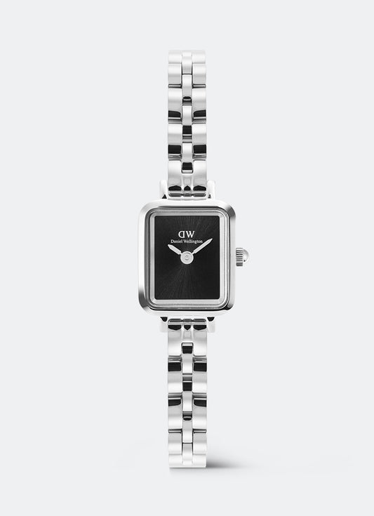 Jam Tangan Daniel Wellington Quadro Mini Onyx Arch 3-Link Sunray Silver (15.4x18.2) DW00100845