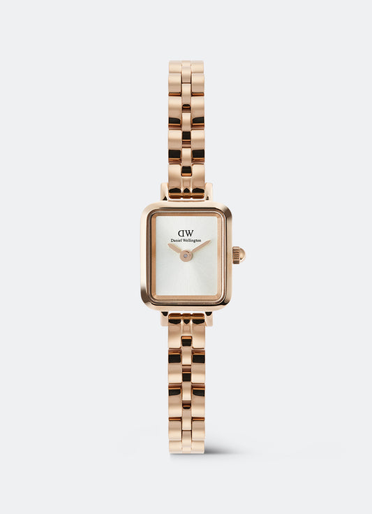 Jam Tangan Daniel Wellington Quadro Mini White Arch 3-Link Sunray Rose Gold (15.4x18.2) DW00100847