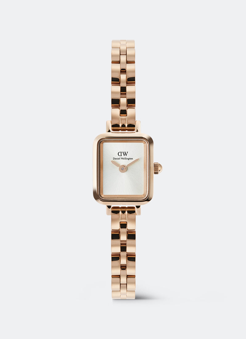 Jam Tangan Daniel Wellington Quadro Mini White Arch 3-Link Sunray Rose Gold (15.4x18.2) DW00100847