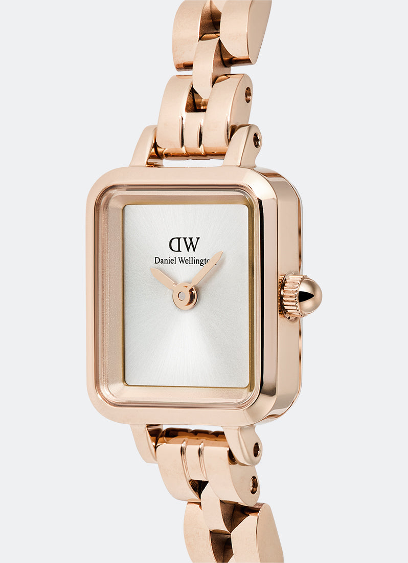Jam Tangan Daniel Wellington Quadro Mini White Arch 3-Link Sunray Rose Gold (15.4x18.2) DW00100847