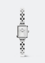Jam Tangan Daniel Wellington Quadro Mini White Arch 3-Link Sunray Silver (15.4x18.2) DW00100844
