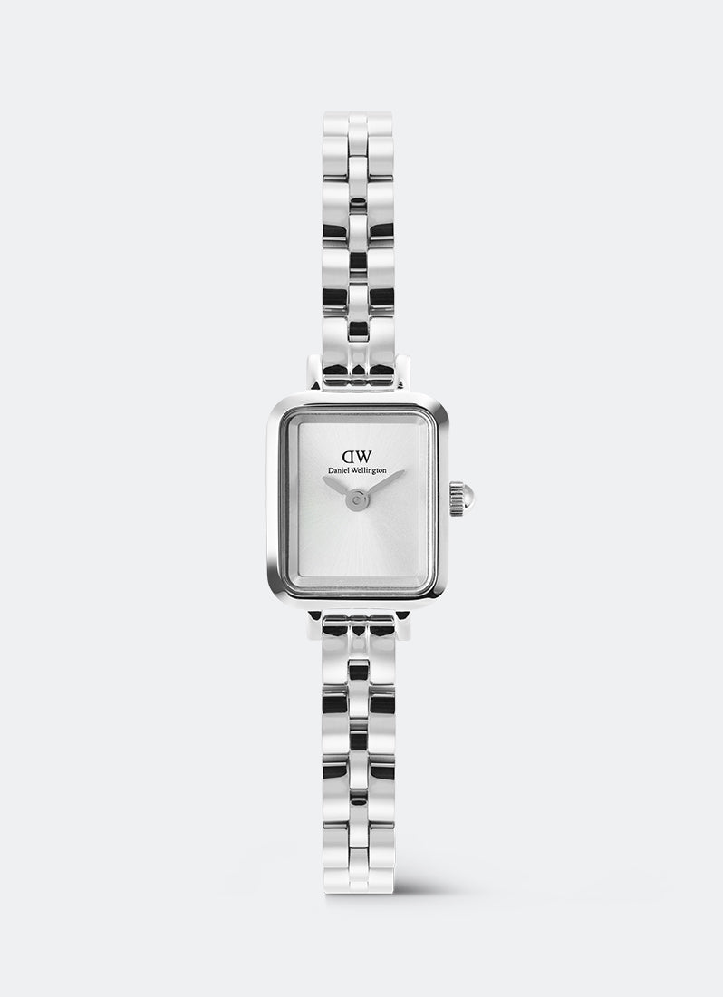 Jam Tangan Daniel Wellington Quadro Mini White Arch 3-Link Sunray Silver (15.4x18.2) DW00100844