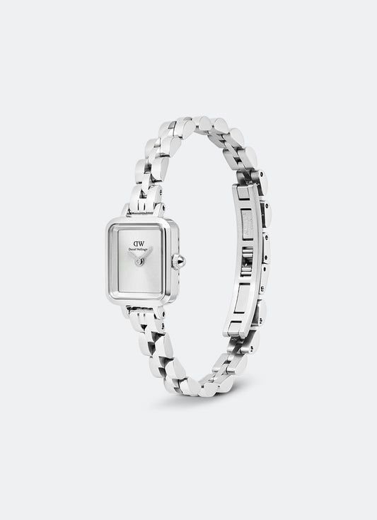 Jam Tangan Daniel Wellington Quadro Mini White Arch 3-Link Sunray Silver (15.4x18.2) DW00100844