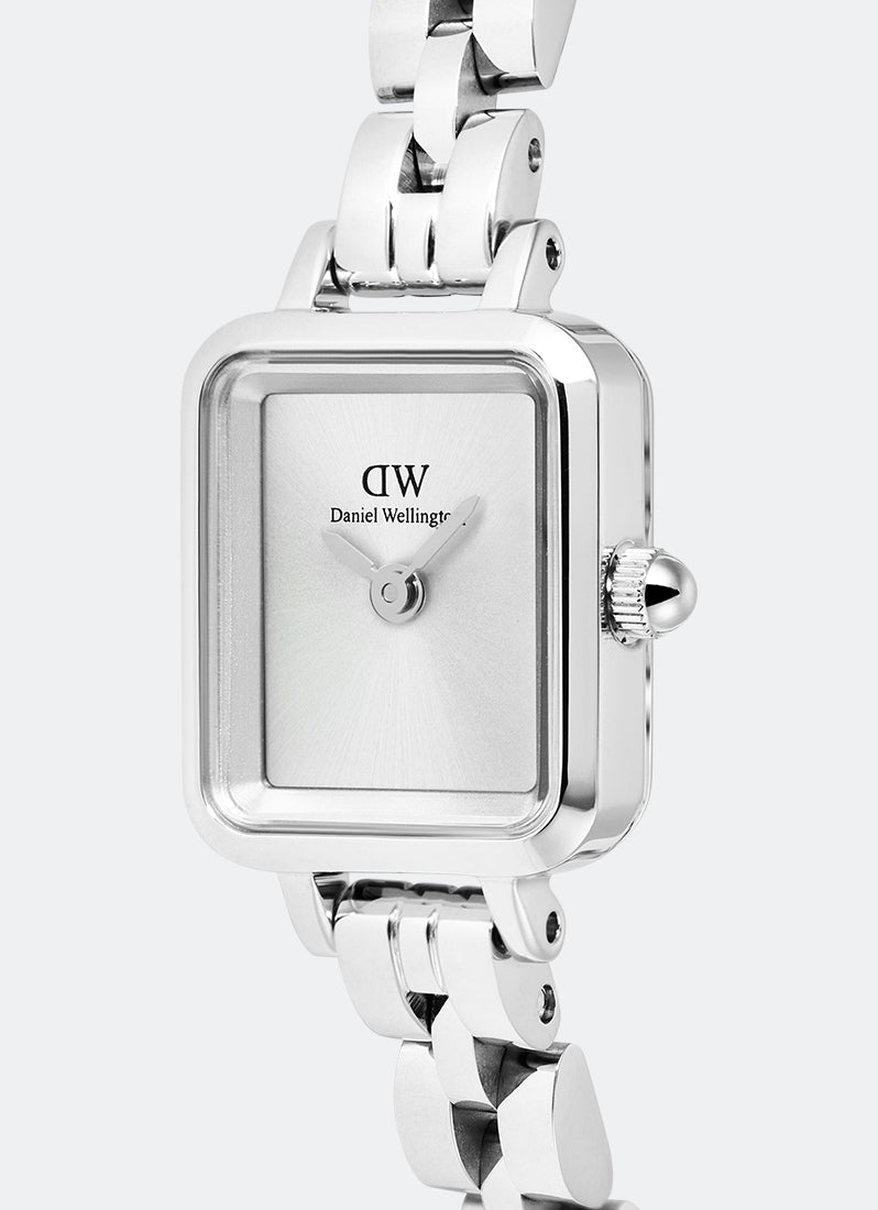 Jam Tangan Daniel Wellington Quadro Mini White Arch 3-Link Sunray Silver (15.4x18.2) DW00100844