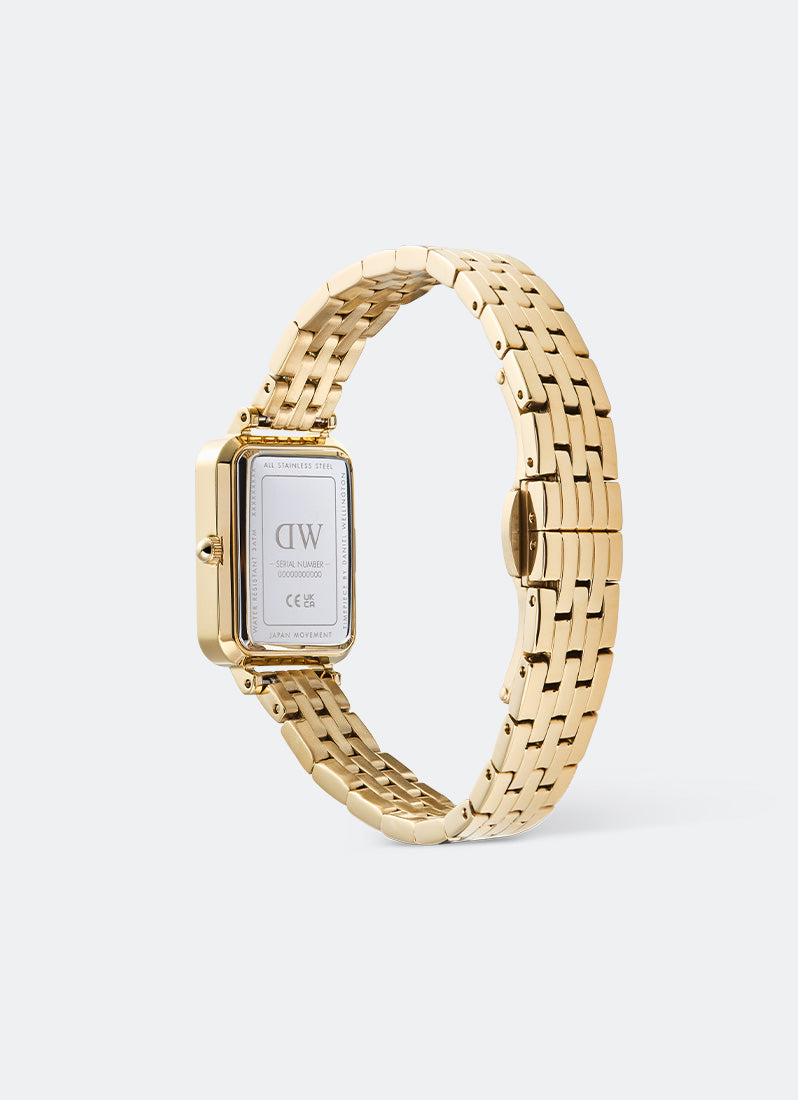 Jam Tangan Daniel Wellington Quadro Roman Numerals Date 5- link White Gold (20x26) DW00100861