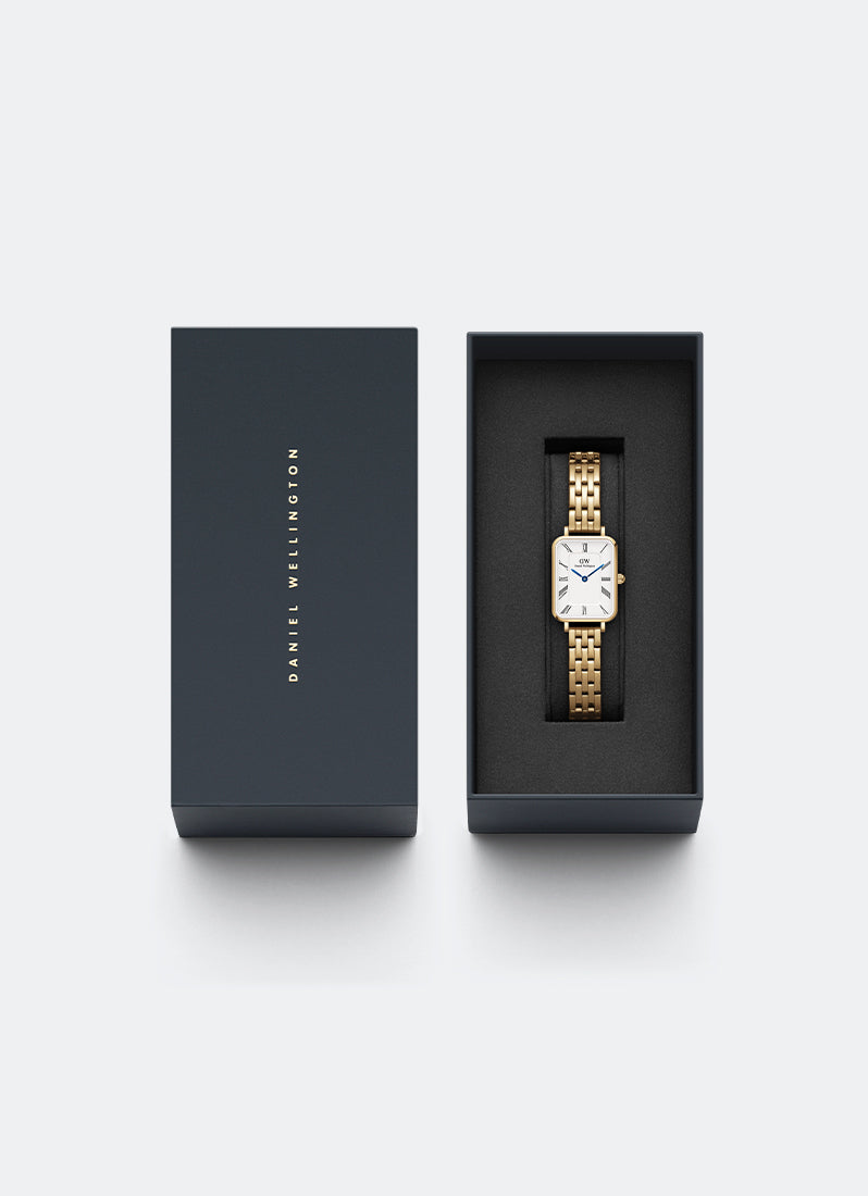 Jam Tangan Daniel Wellington Quadro Roman numerals 20x26 5-link G White DW00100688
