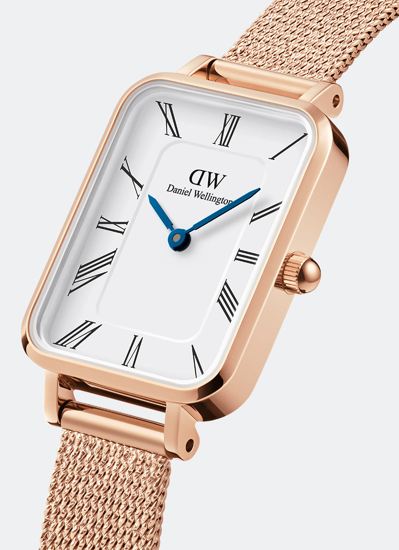 Jam Tangan Daniel Wellington Quadro Roman numerals 20x26 Melrose RG White DW00100687
