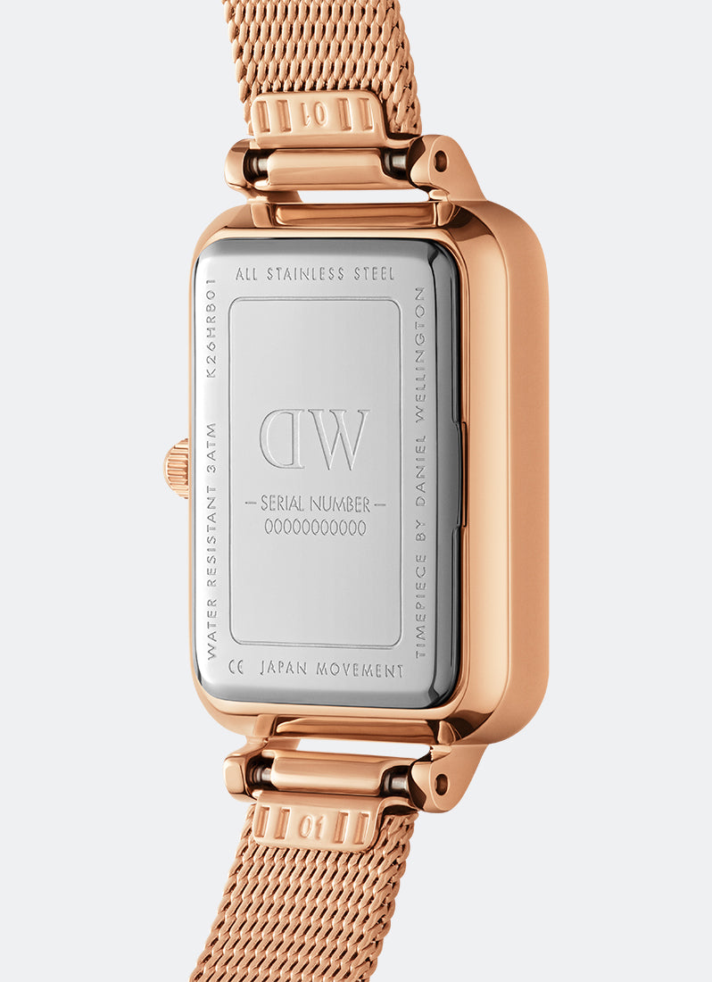 Jam Tangan Daniel Wellington Quadro Roman numerals 20x26 Melrose RG White DW00100687