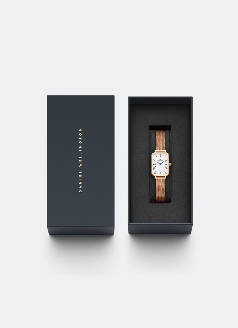 Jam Tangan Daniel Wellington Quadro Roman numerals 20x26 Melrose RG White DW00100687