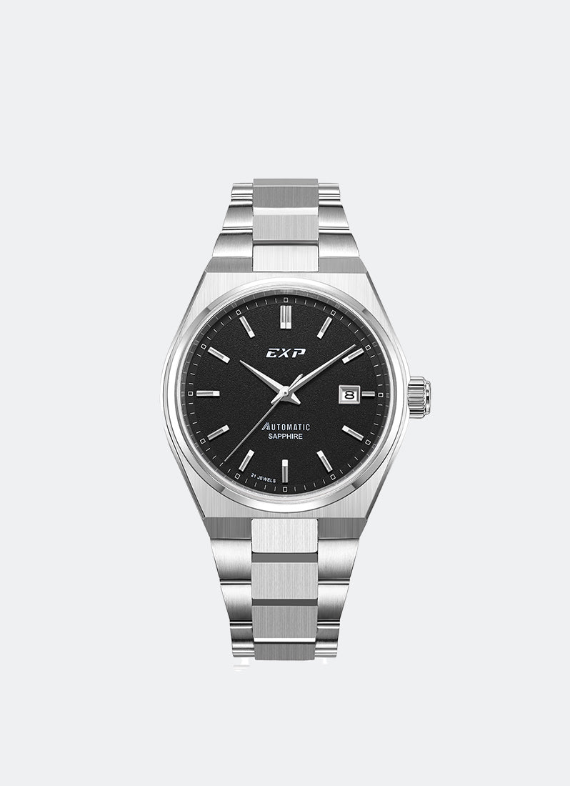 Jam Tangan Expedition Automatic Men Quartz Band Silver Black 40mm E6857MABSSBA