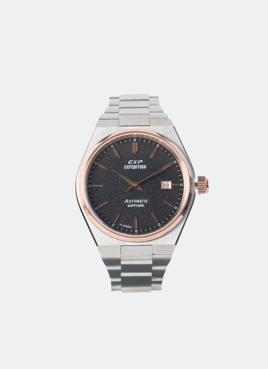 Jam Tangan Expedition Automatic Men Quartz Band Silver Black 40mm E6857MABTRBA