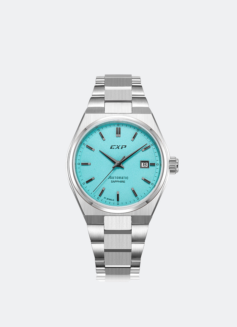 Jam Tangan Expedition Automatic Men Quartz Band Silver Tiffany Blue 40mm E6857MABSSLB