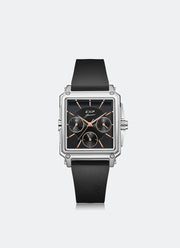 Jam Tangan Expedition Boyfriend Multifunction Band Silver Black 29x38.5mm E6618BFRSSBARG
