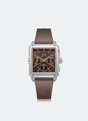 Jam Tangan Expedition Boyfriend Multifunction Band Silver Brown 29x38.5mm E6618BFRSSBORG