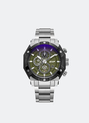 Jam Tangan Expedition Chronograph Boyfriend Quartz Band Silver Green 45.5mm EXF6385BCBTBGN