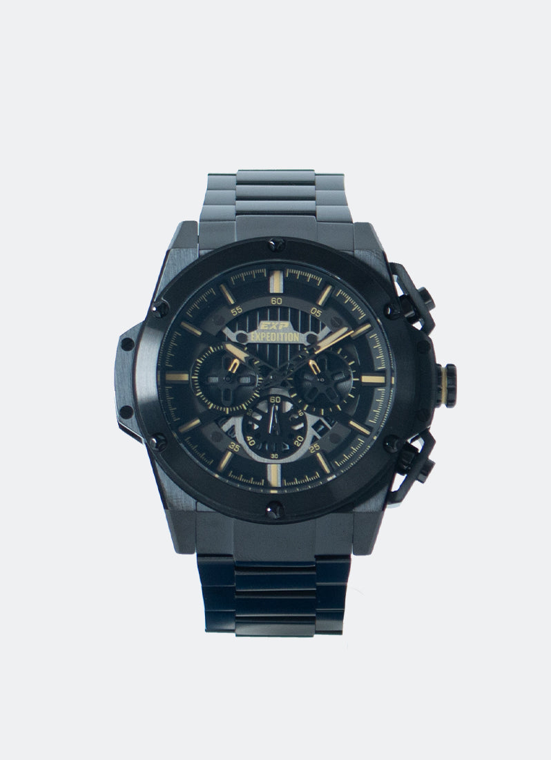 Jam Tangan Expedition Chronograph Men Quartz Band Black Black 44.6mm E6830MCBIPBAIV