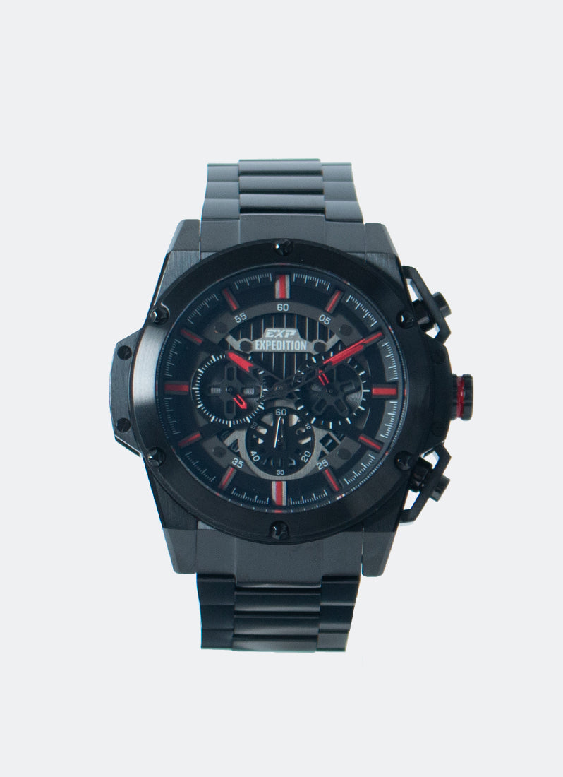 Jam Tangan Expedition Chronograph Men Quartz Band Black Black 44.6mm E6830MCBIPBARE