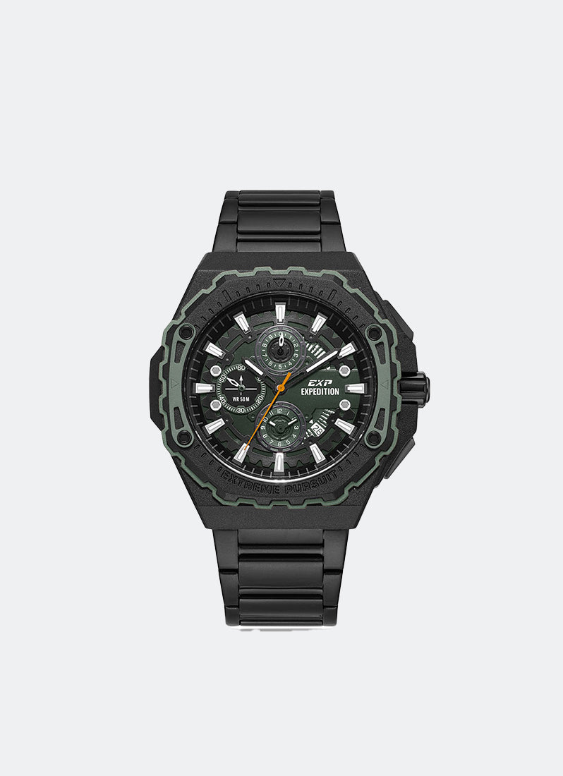Jam Tangan Expedition Chronograph Men Quartz Band Black Black 45mm E6824MCBIPBAGN