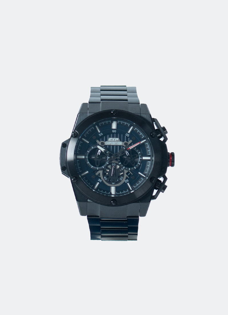 Jam Tangan Expedition Chronograph Men Quartz Band Black Blue 44.6mm E6830MCBIPBU
