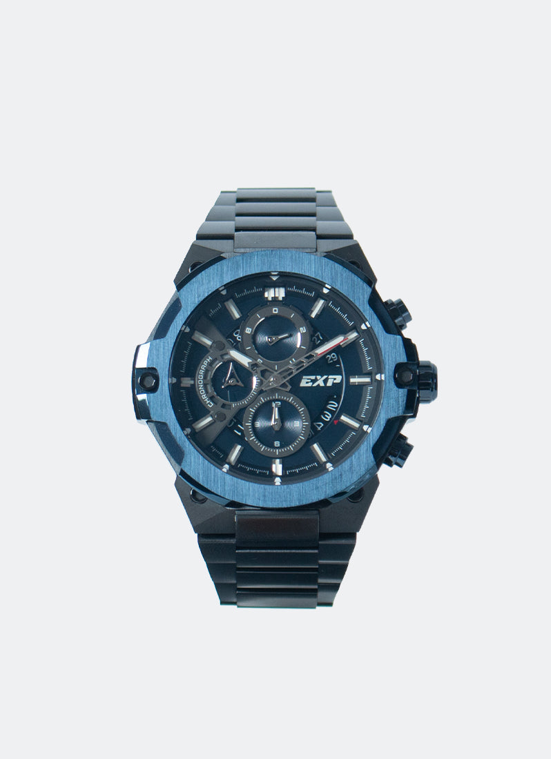Jam Tangan Expedition Chronograph Men Quartz Band Black Blue 44.6mm E6838MCBUBBU