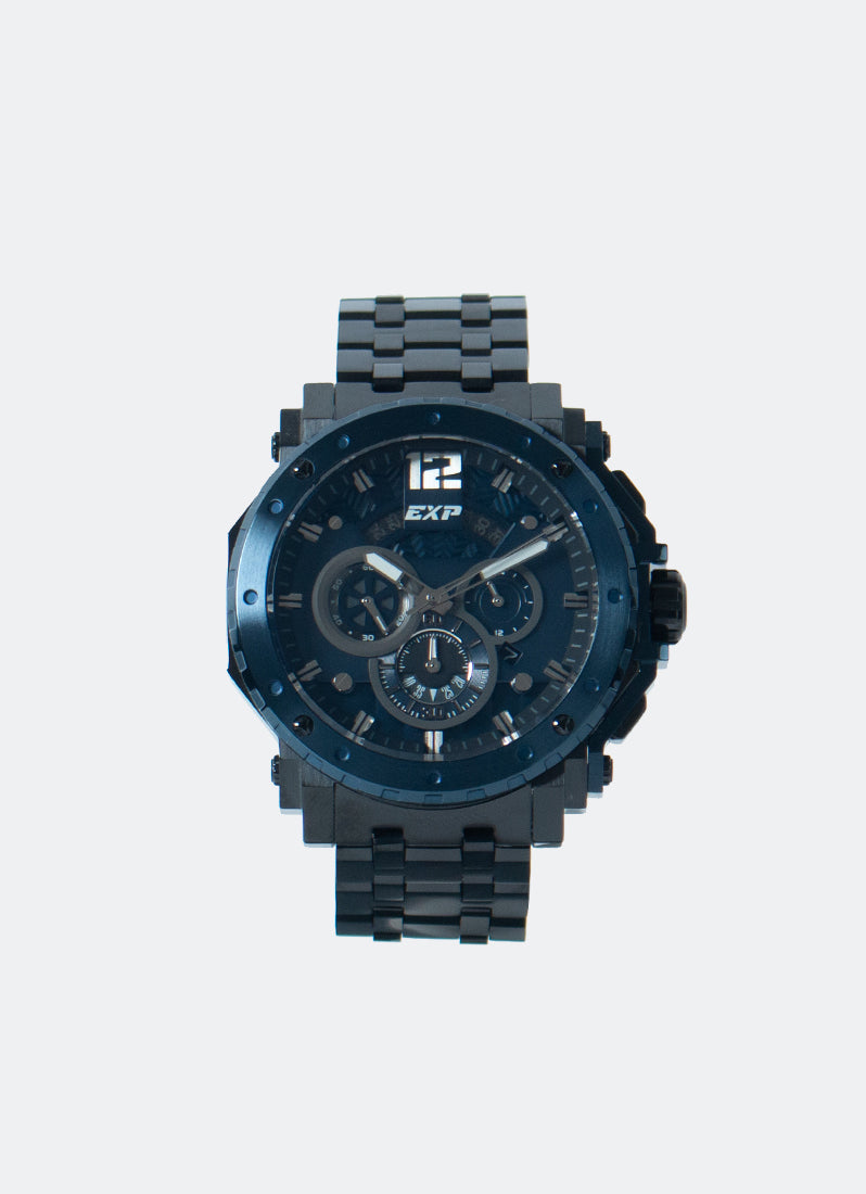 Jam Tangan Expedition Chronograph Men Quartz Band Black Blue 45.5mm E6402BCBUBBU
