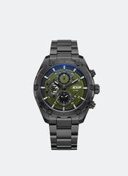 Jam Tangan Expedition Chronograph Men Quartz Band Black Green 45mm E6839MCBIGGN