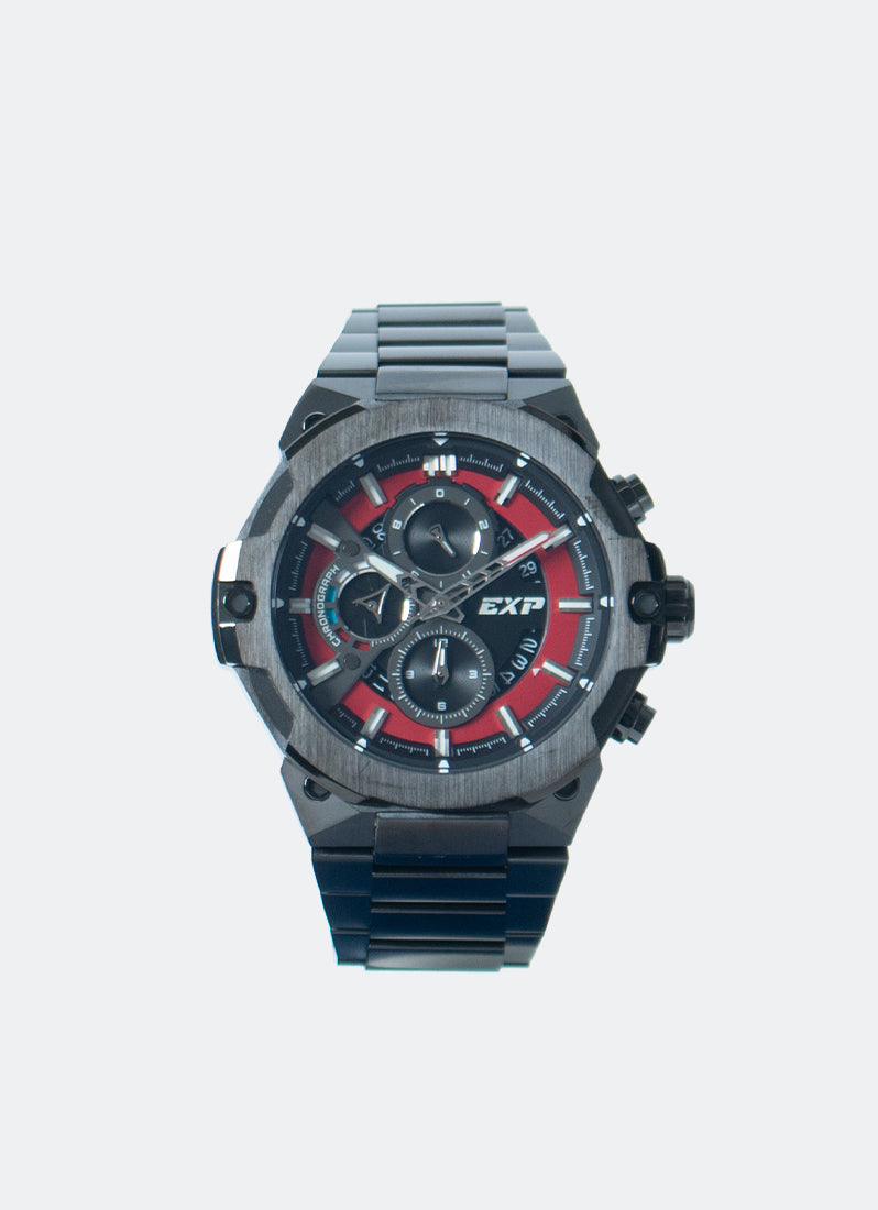 Jam Tangan Expedition Chronograph Men Quartz Band Black Red 44.6mm E6838MCBIGRE