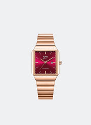 Jam Tangan Expedition Classic Women Quartz Band Rose Gold Red 28x37mm E6854LDBRGRE