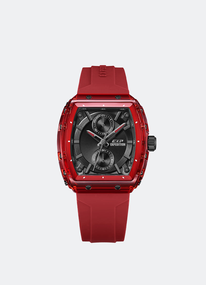 Jam Tangan Expedition Ladies Quartz Band Red Black 38 x 41mm E6814MFRIGDGRE