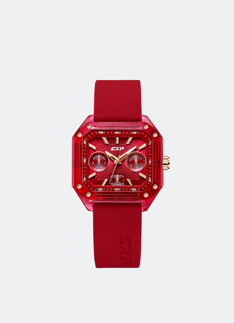 Jam Tangan Expedition Ladies Quartz Silicone Band Red Red Dial 34x37mm E6840MFRRGRE