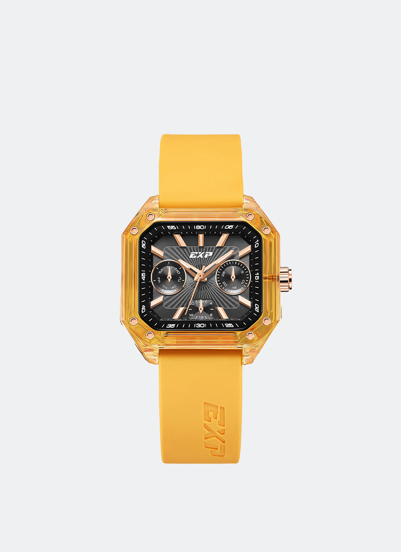 Jam Tangan Expedition Multifunction Women Quartz Band Yellow Black 34 x 37mm E6840MFRRGBAYL