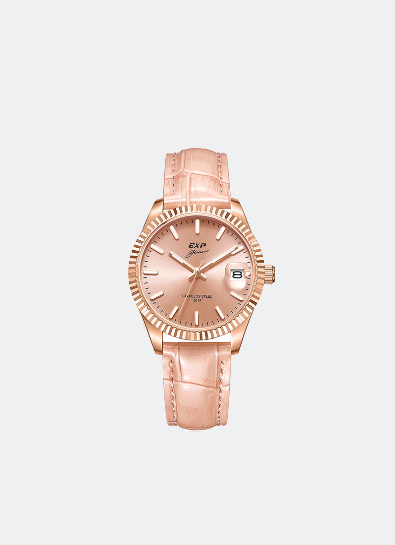 Jam Tangan Expedition Pair Women Quartz Band Rose Gold Rose Gold 32mm E6865LDLRGLN