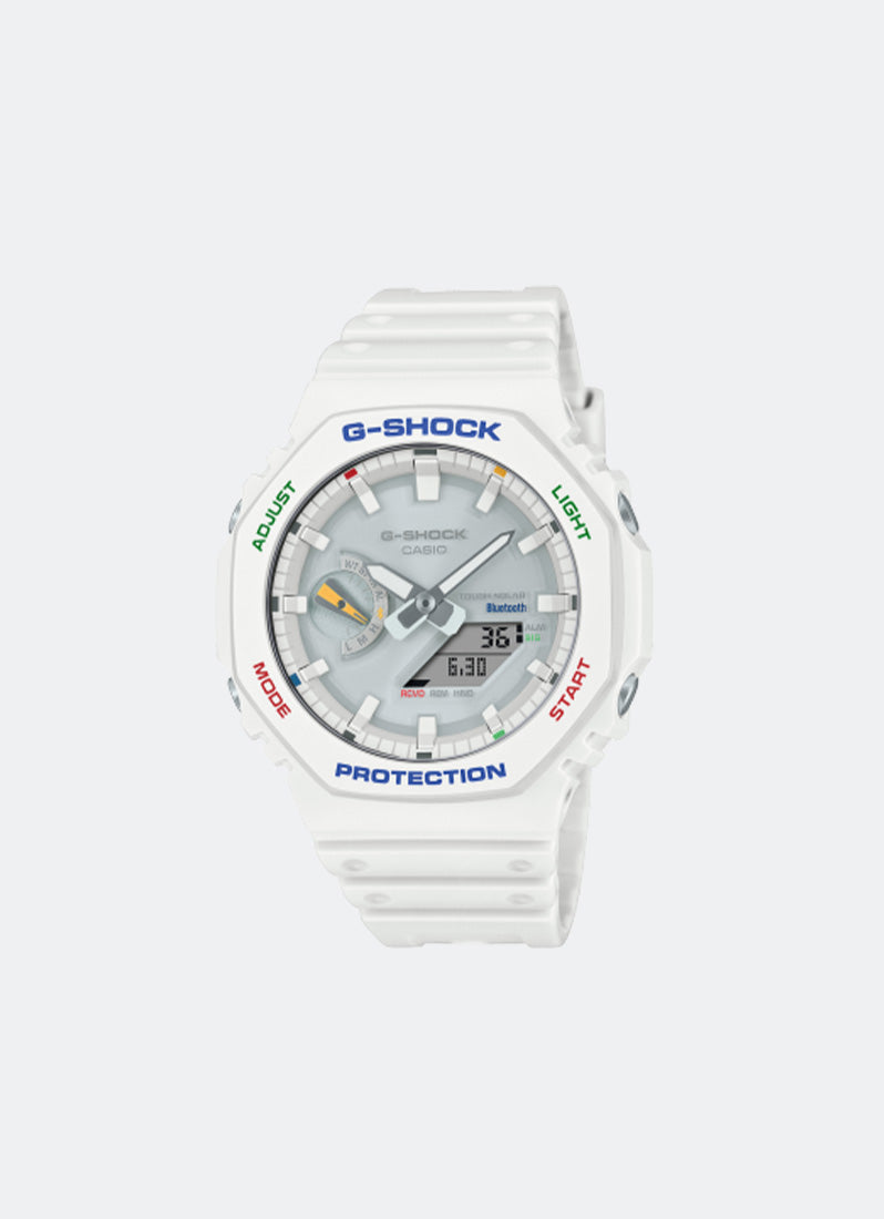 Jam Tangan G-Shock Digital Analog White Dial White Resin Strap 45.4mm Men GA- B2100FC-7ADR