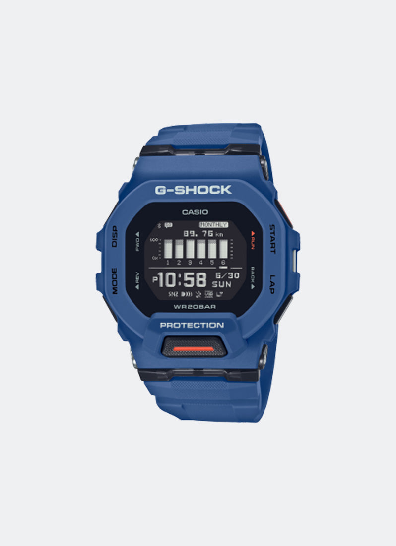 Jam Tangan G-Shock Digital Black Dial Blue Resin Strap 45.9mm Men GBD-200-2DR