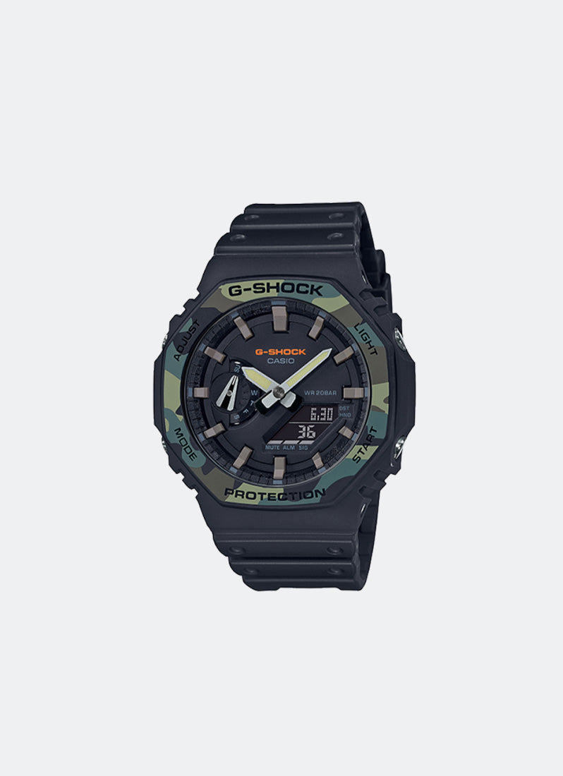 Jam Tangan G-Shock Digital analog Black Dial Black Resin Strap 45.4mm Men GA-2100SU-1ADR