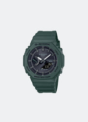 Jam Tangan G-Shock Digital analog Black Dial Green Resin Strap 45.4mm Men GA-B2100-3ADR